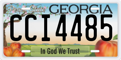 GA license plate CCI4485