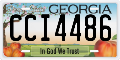 GA license plate CCI4486