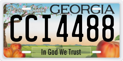 GA license plate CCI4488