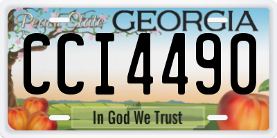GA license plate CCI4490