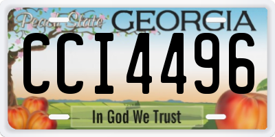 GA license plate CCI4496