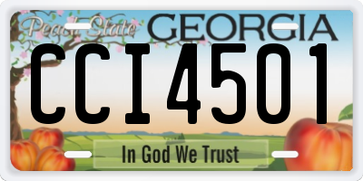 GA license plate CCI4501