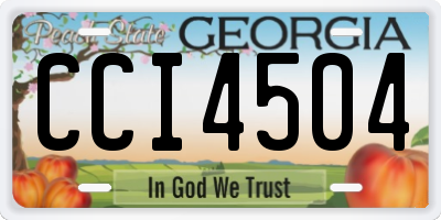 GA license plate CCI4504