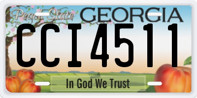 GA license plate CCI4511
