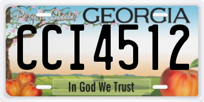 GA license plate CCI4512