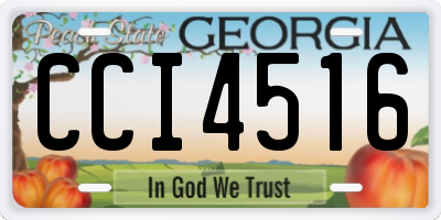 GA license plate CCI4516