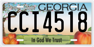 GA license plate CCI4518
