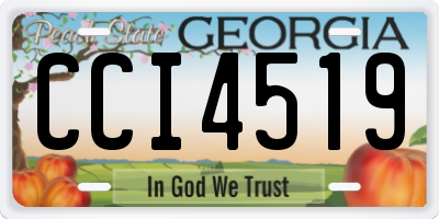 GA license plate CCI4519