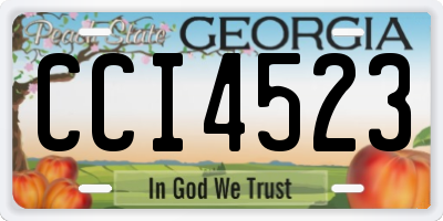 GA license plate CCI4523