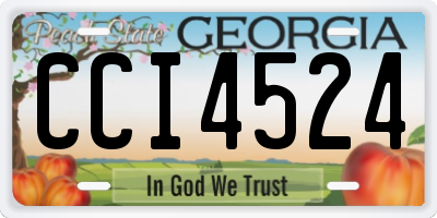 GA license plate CCI4524