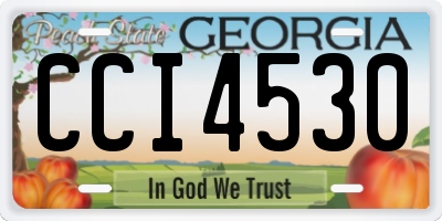 GA license plate CCI4530