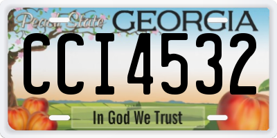 GA license plate CCI4532
