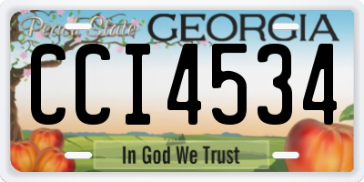 GA license plate CCI4534