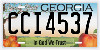 GA license plate CCI4537