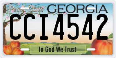 GA license plate CCI4542