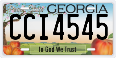 GA license plate CCI4545