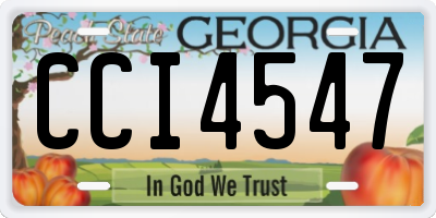 GA license plate CCI4547