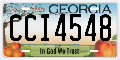 GA license plate CCI4548
