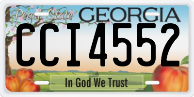 GA license plate CCI4552