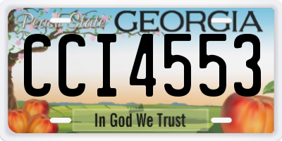 GA license plate CCI4553