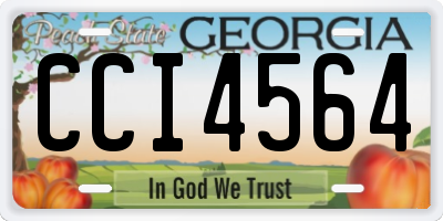 GA license plate CCI4564