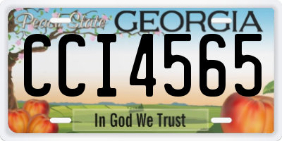 GA license plate CCI4565