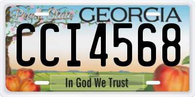 GA license plate CCI4568