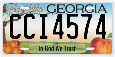 GA license plate CCI4574