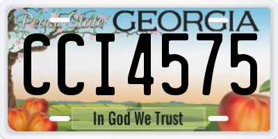 GA license plate CCI4575