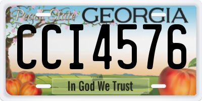 GA license plate CCI4576