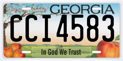 GA license plate CCI4583