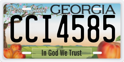 GA license plate CCI4585