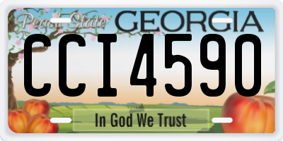 GA license plate CCI4590