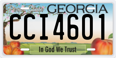 GA license plate CCI4601