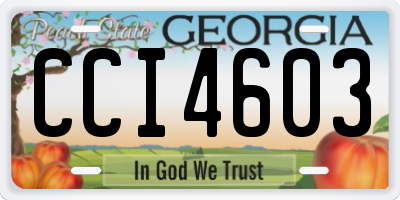 GA license plate CCI4603