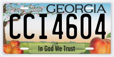 GA license plate CCI4604