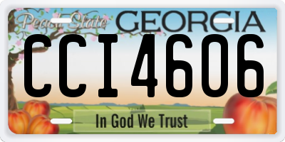 GA license plate CCI4606