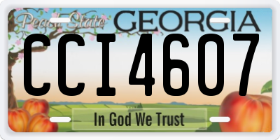 GA license plate CCI4607