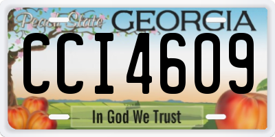GA license plate CCI4609