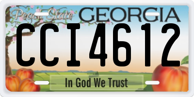 GA license plate CCI4612