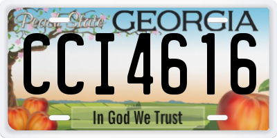 GA license plate CCI4616