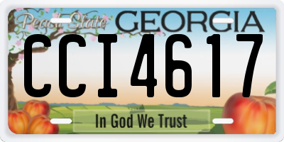GA license plate CCI4617