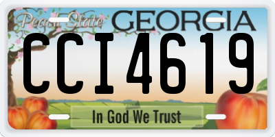 GA license plate CCI4619