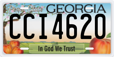 GA license plate CCI4620