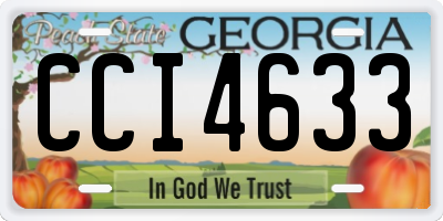 GA license plate CCI4633