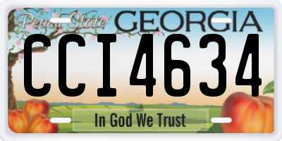GA license plate CCI4634