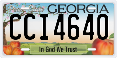 GA license plate CCI4640