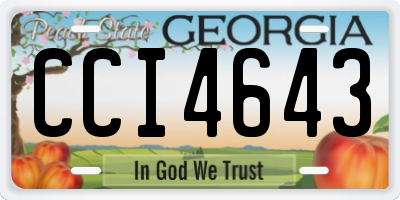 GA license plate CCI4643