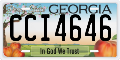 GA license plate CCI4646