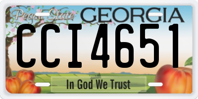 GA license plate CCI4651